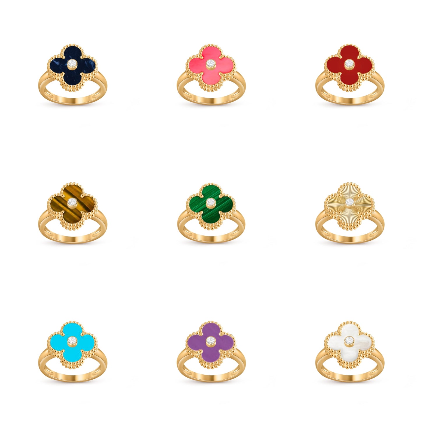 [OAK JURI]CLOVER DIAMOND RING GOLD COLLECTION