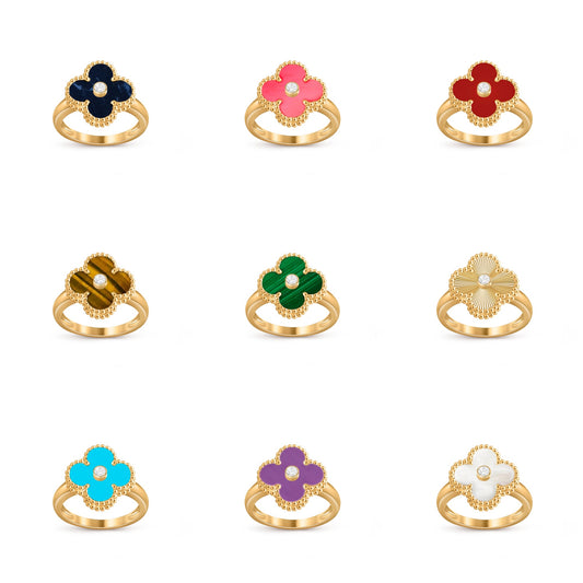 [OAK JURI]CLOVER DIAMOND RING GOLD COLLECTION