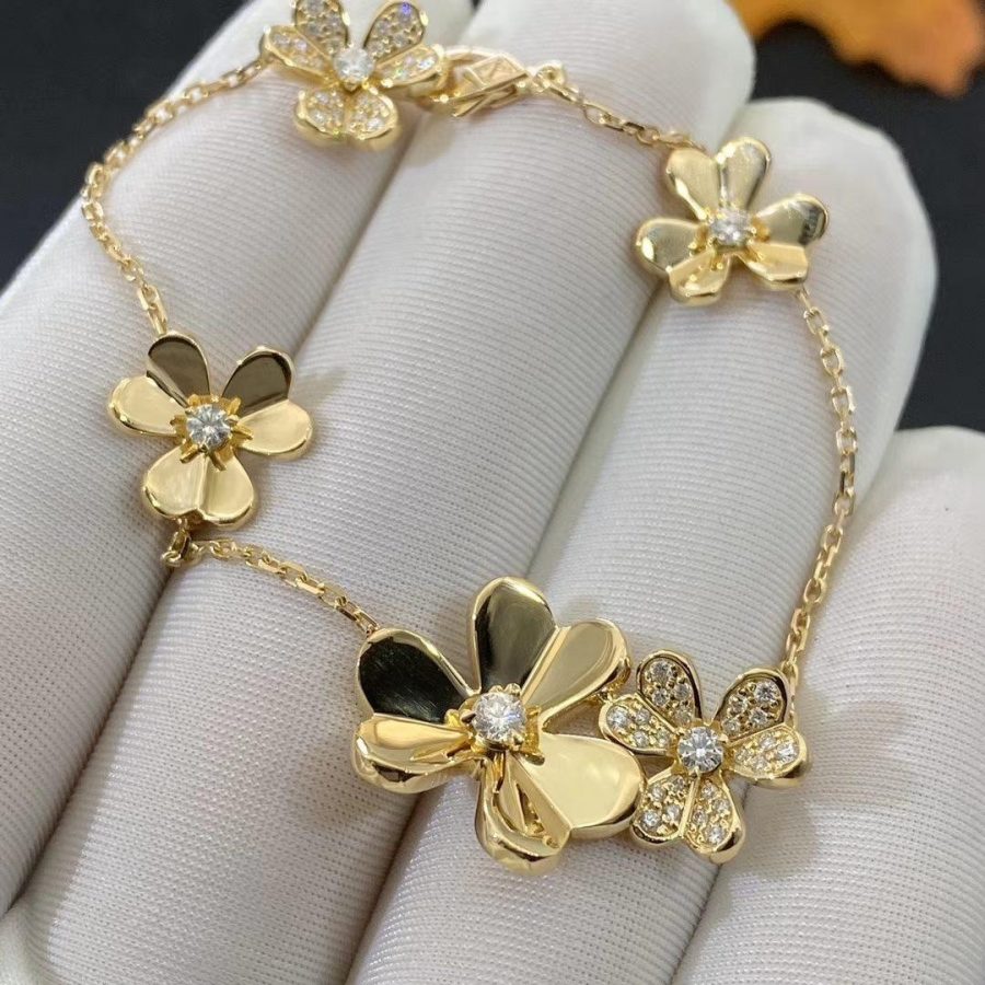 [OAK JURI]FRIVOLE GOLD 5 FLOWERS BRACELET