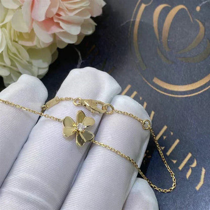 [OAK JURI]FRIVOLE GOLD FLOWER PINK MALACHITE BRACELET