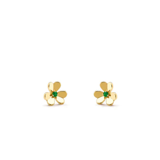 [OAK JURI]FRIVOLE  FLOWER MALACHITE EARRINGS