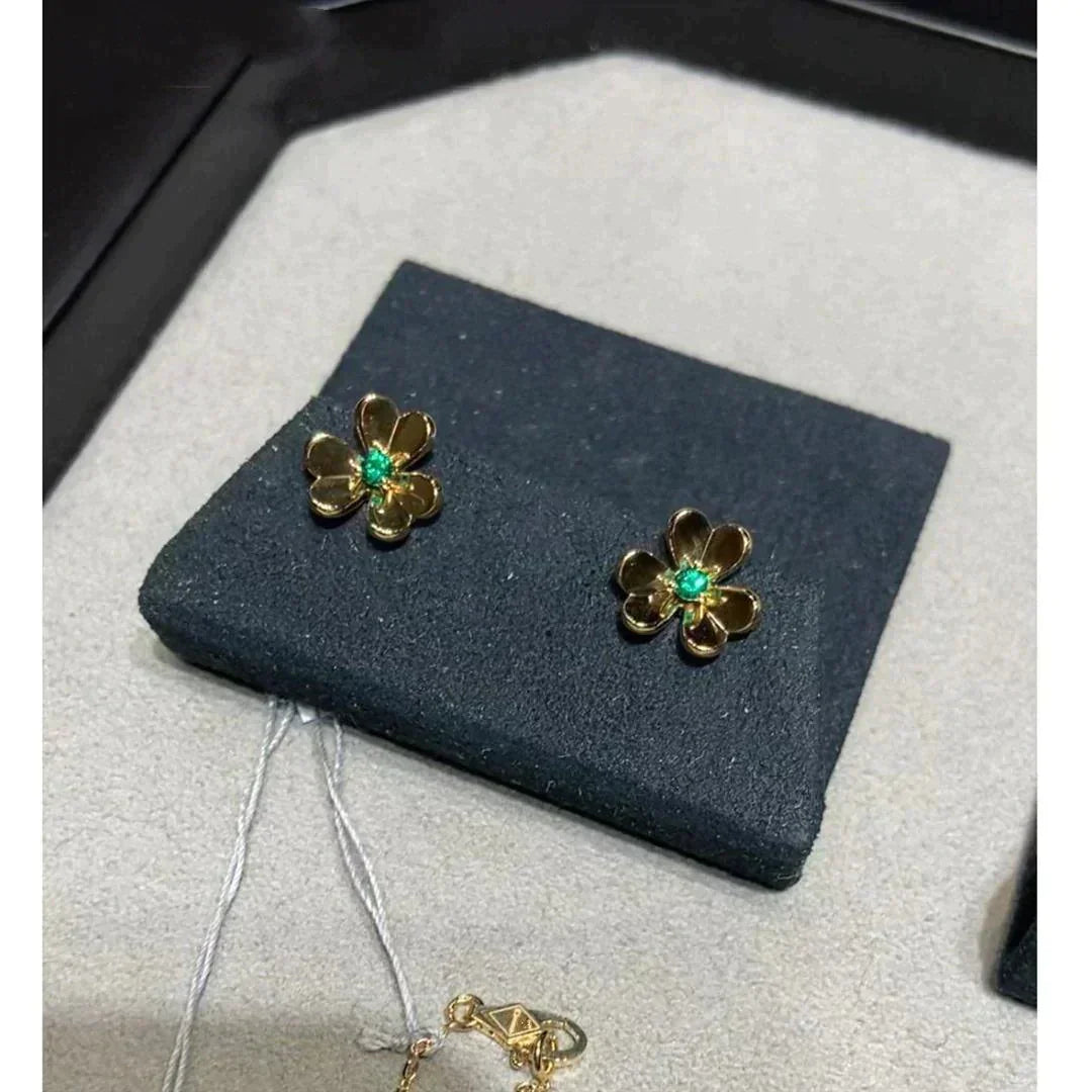 [OAK JURI]FRIVOLE  FLOWER MALACHITE EARRINGS