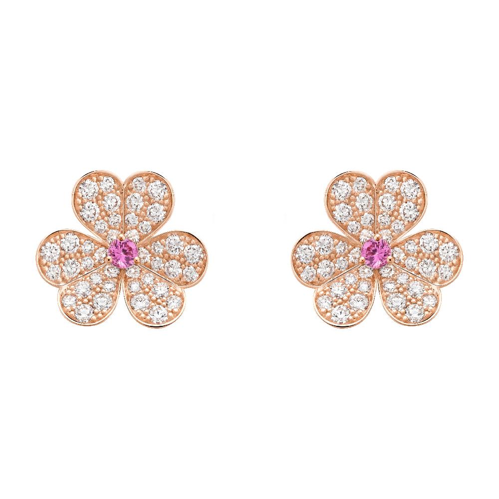 [OAK JURI]FRIVOLE PINK GOLD FLOWER DIAMOND EARRINGS