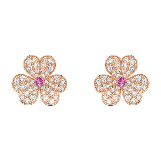 [OAK JURI]FRIVOLE PINK GOLD FLOWER DIAMOND EARRINGS