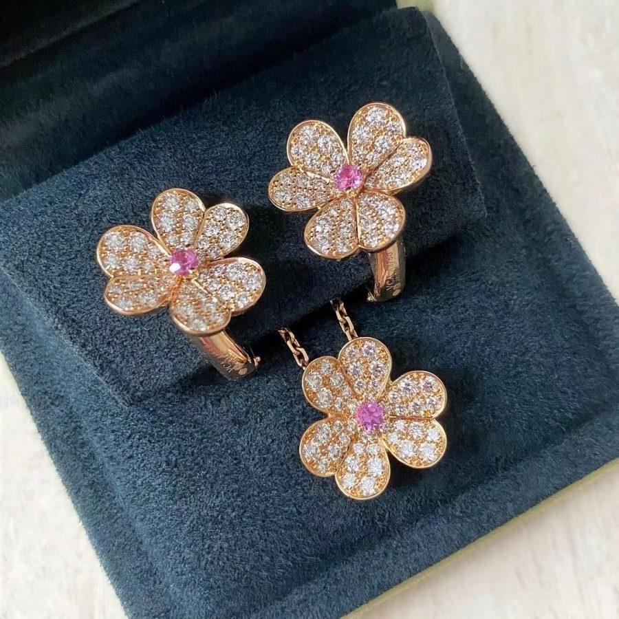 [OAK JURI]FRIVOLE ROSE GOLD FLOWER DIAMOND NECKLACE