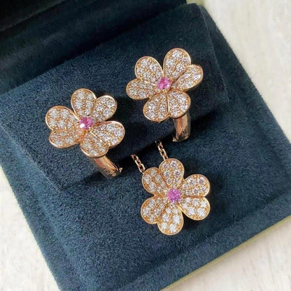 [OAK JURI]FRIVOLE ROSE GOLD FLOWER DIAMOND NECKLACE