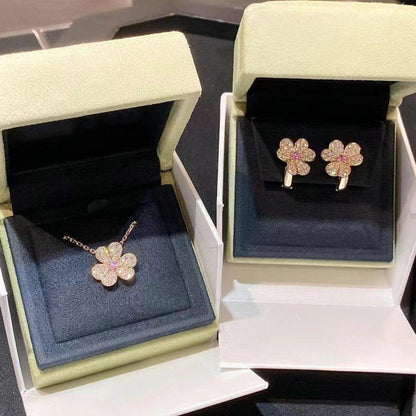 [OAK JURI]FRIVOLE ROSE GOLD FLOWER DIAMOND NECKLACE