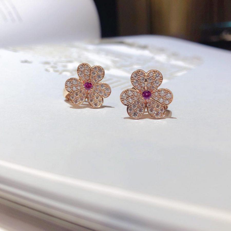 [OAK JURI]FRIVOLE PINK GOLD FLOWER DIAMOND EARRINGS