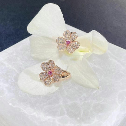 [OAK JURI]FRIVOLE PINK GOLD FLOWER DIAMOND EARRINGS