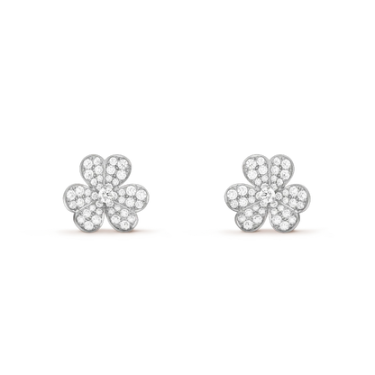 [OAK JURI]FRIVOLE SILVER FLOWER DIAMOND EARRINGS