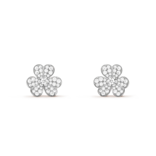 [OAK JURI]FRIVOLE SILVER FLOWER DIAMOND EARRINGS