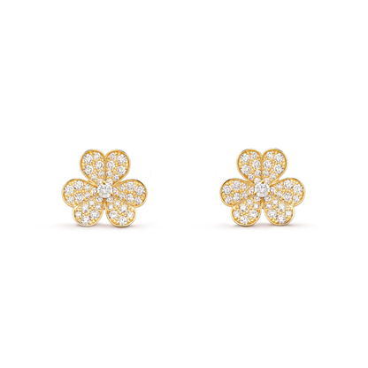 [OAK JURI]FRIVOLE GOLD FLOWER DIAMOND EARRINGS