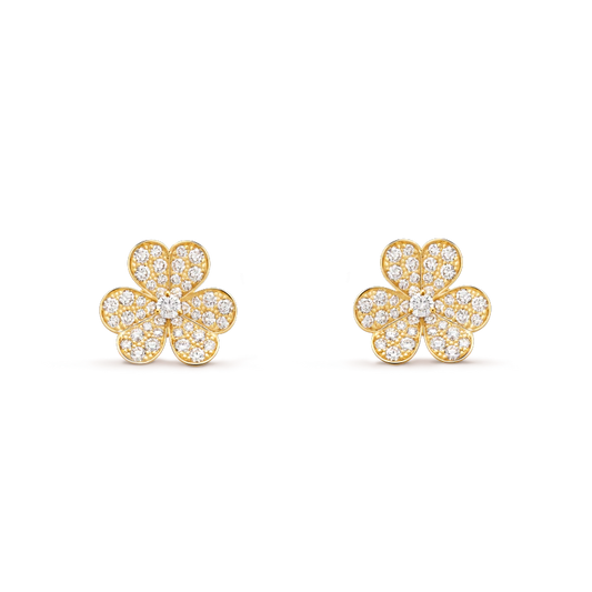 [OAK JURI]FRIVOLE GOLD FLOWER DIAMOND EARRINGS