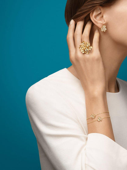 [OAK JURI]FRIVOLE GOLD FLOWER DIAMOND EARRINGS