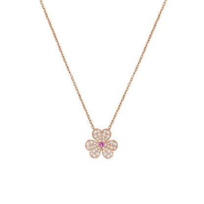 [OAK JURI]FRIVOLE ROSE GOLD FLOWER DIAMOND NECKLACE