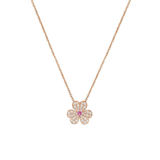 [OAK JURI]FRIVOLE ROSE GOLD FLOWER DIAMOND NECKLACE