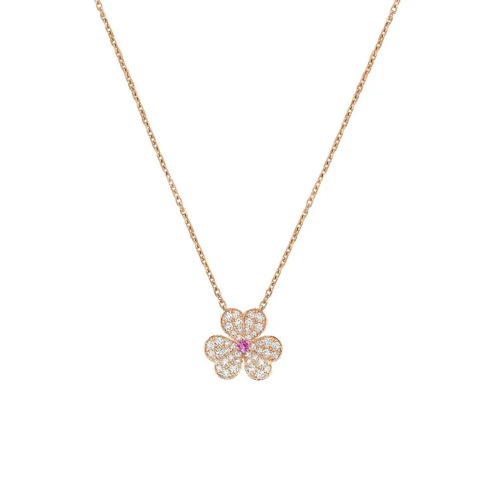 [OAK JURI]FRIVOLE ROSE GOLD FLOWER DIAMOND NECKLACE