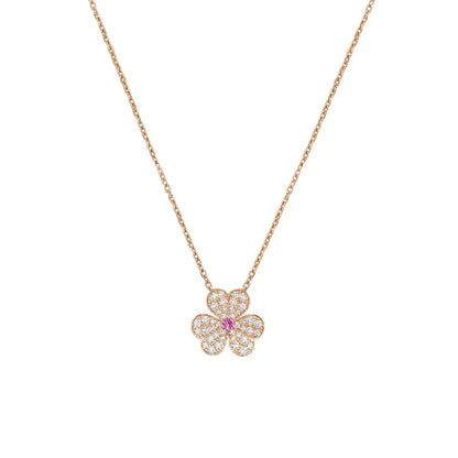 [OAK JURI]FRIVOLE ROSE GOLD FLOWER DIAMOND NECKLACE