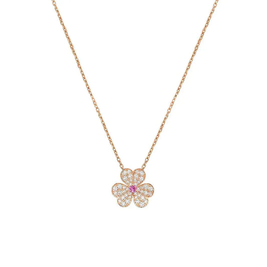 [OAK JURI]FRIVOLE ROSE GOLD FLOWER DIAMOND NECKLACE