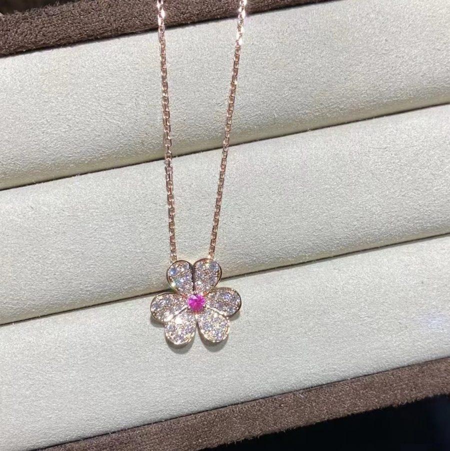 [OAK JURI]FRIVOLE ROSE GOLD FLOWER DIAMOND NECKLACE