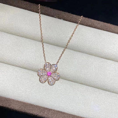 [OAK JURI]FRIVOLE ROSE GOLD FLOWER DIAMOND NECKLACE