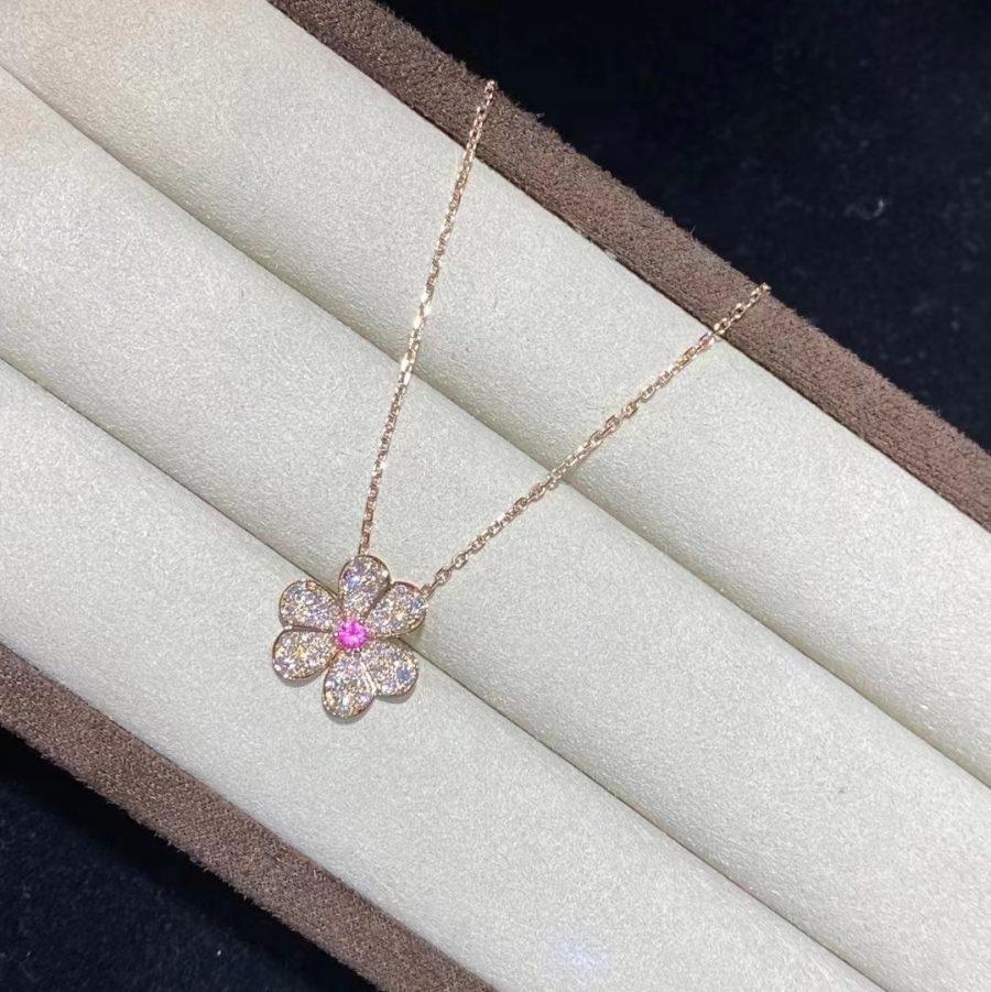 [OAK JURI]FRIVOLE ROSE GOLD FLOWER DIAMOND NECKLACE