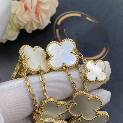 [OAK JURI]CLOVER EARRINGS WHITE MOP 4 MOTIFS GOLD