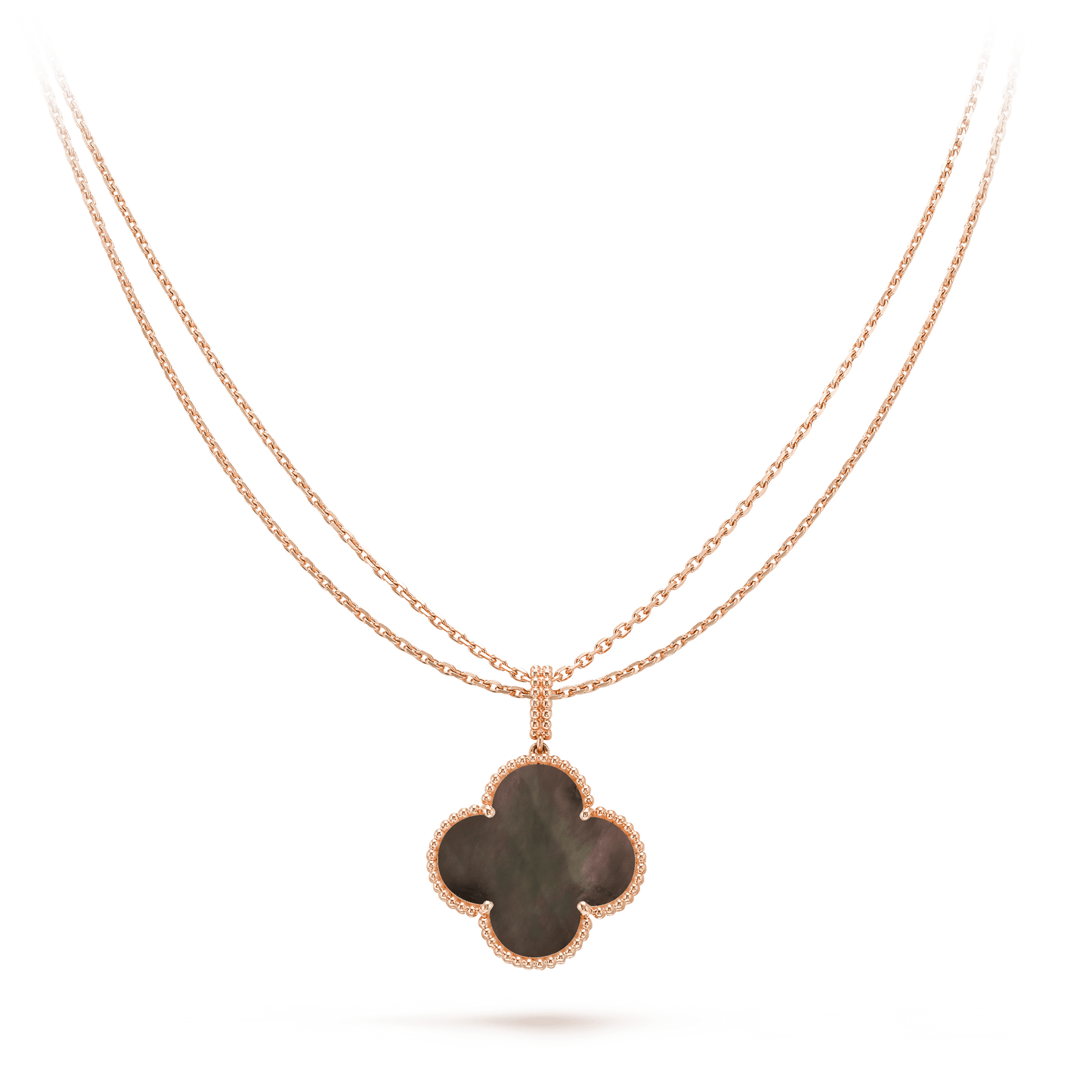 [OAK JURI]CLOVER 25MM GOLD DARK MOP BIG CLOVER NECKLACE