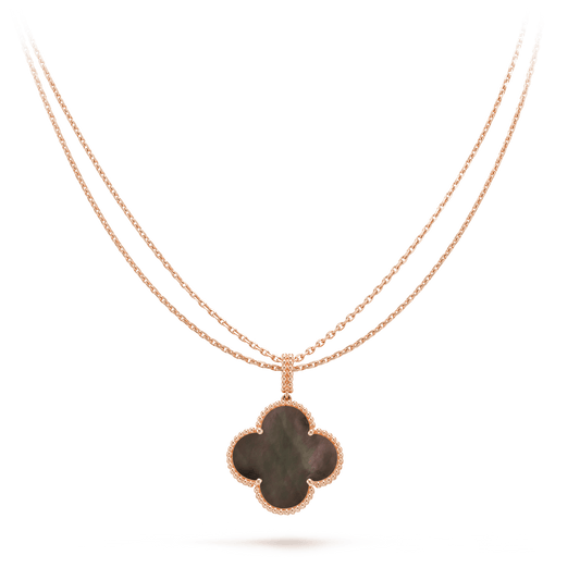 [OAK JURI]CLOVER 25MM GOLD DARK MOP BIG CLOVER NECKLACE