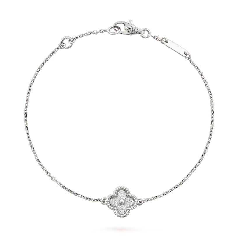 [OAK JURI]CLOVER  SINGLE FLOWER BRACELET SILVER