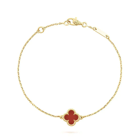 [OAK JURI]CLOVER  CARNELIAN SINGLE FLOWER BRACELET