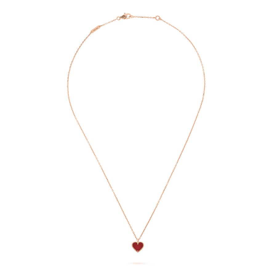 [OAK JURI]SWEET CLOVER CARNELIAN HEART NECKLACE