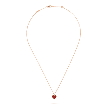 [OAK JURI]SWEET CLOVER CARNELIAN HEART NECKLACE