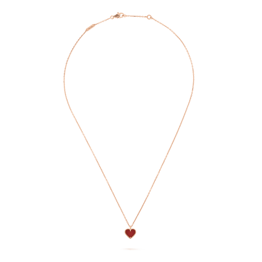 [OAK JURI]SWEET CLOVER CARNELIAN HEART NECKLACE