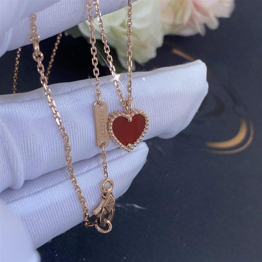 [OAK JURI]SWEET CLOVER CARNELIAN HEART NECKLACE