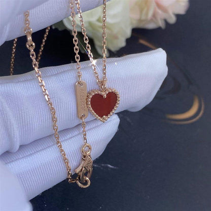[OAK JURI]SWEET CLOVER CARNELIAN HEART NECKLACE