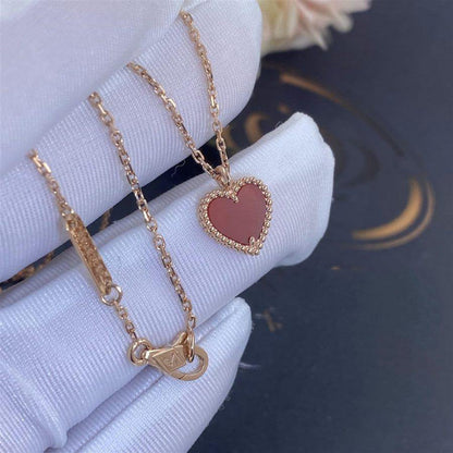 [OAK JURI]SWEET CLOVER CARNELIAN HEART NECKLACE