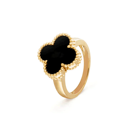 [OAK JURI]CLOVER ONYX RING