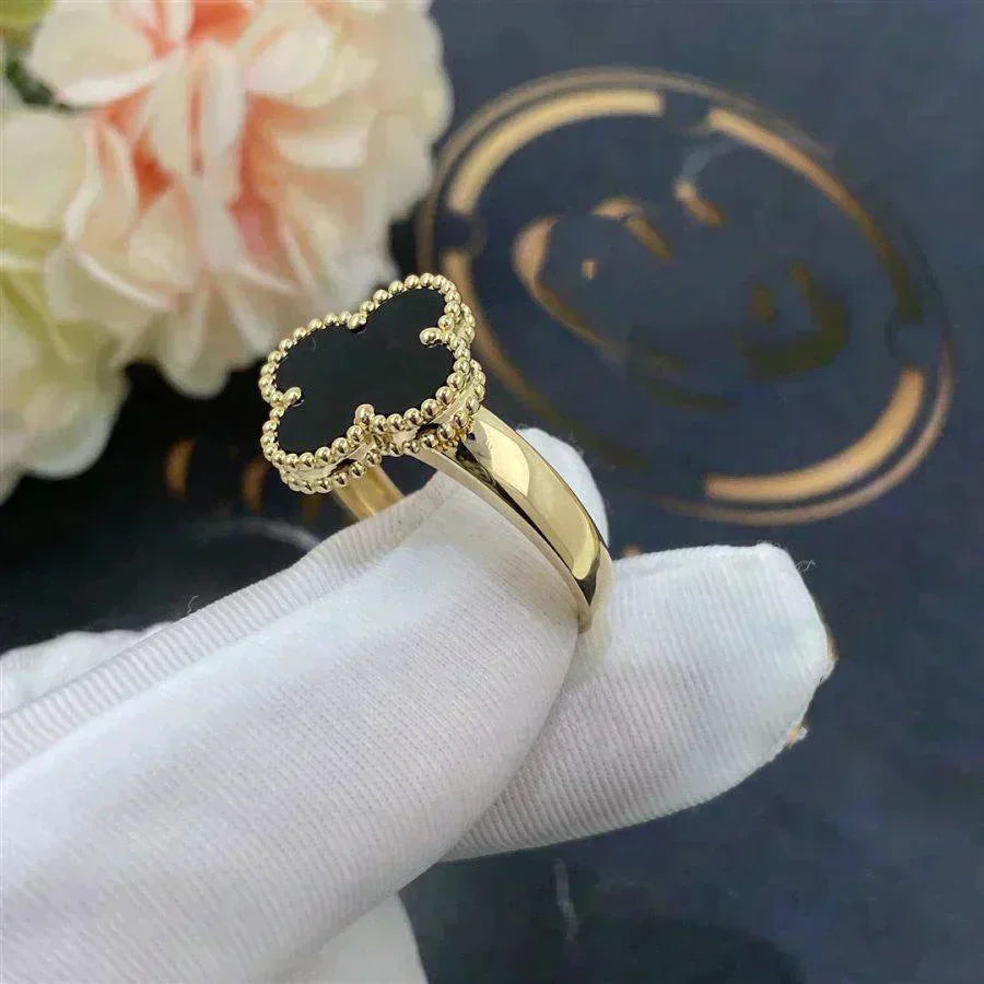 [OAK JURI]CLOVER ONYX RING