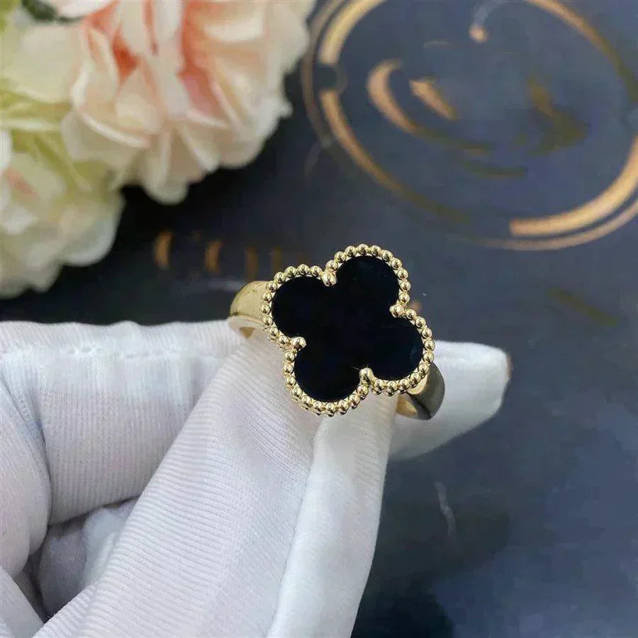 [OAK JURI]CLOVER ONYX RING