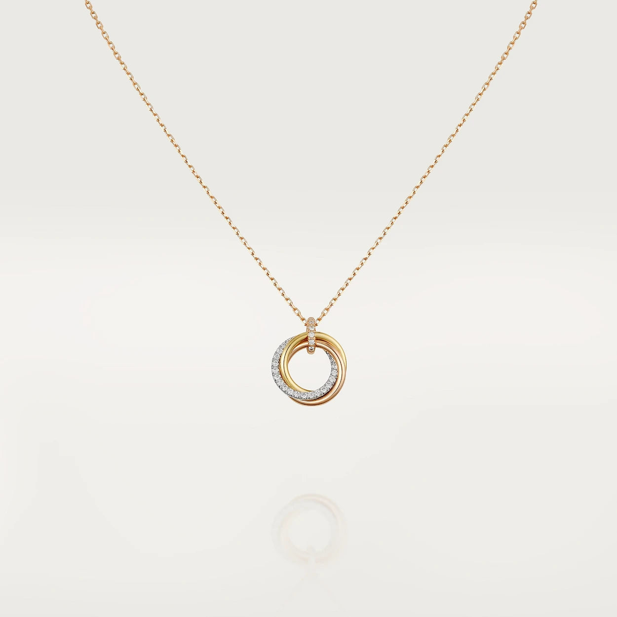[OAK JURI]TRINITY NECKLACE SILVER GOLD PINK GOLD DIAMONDS