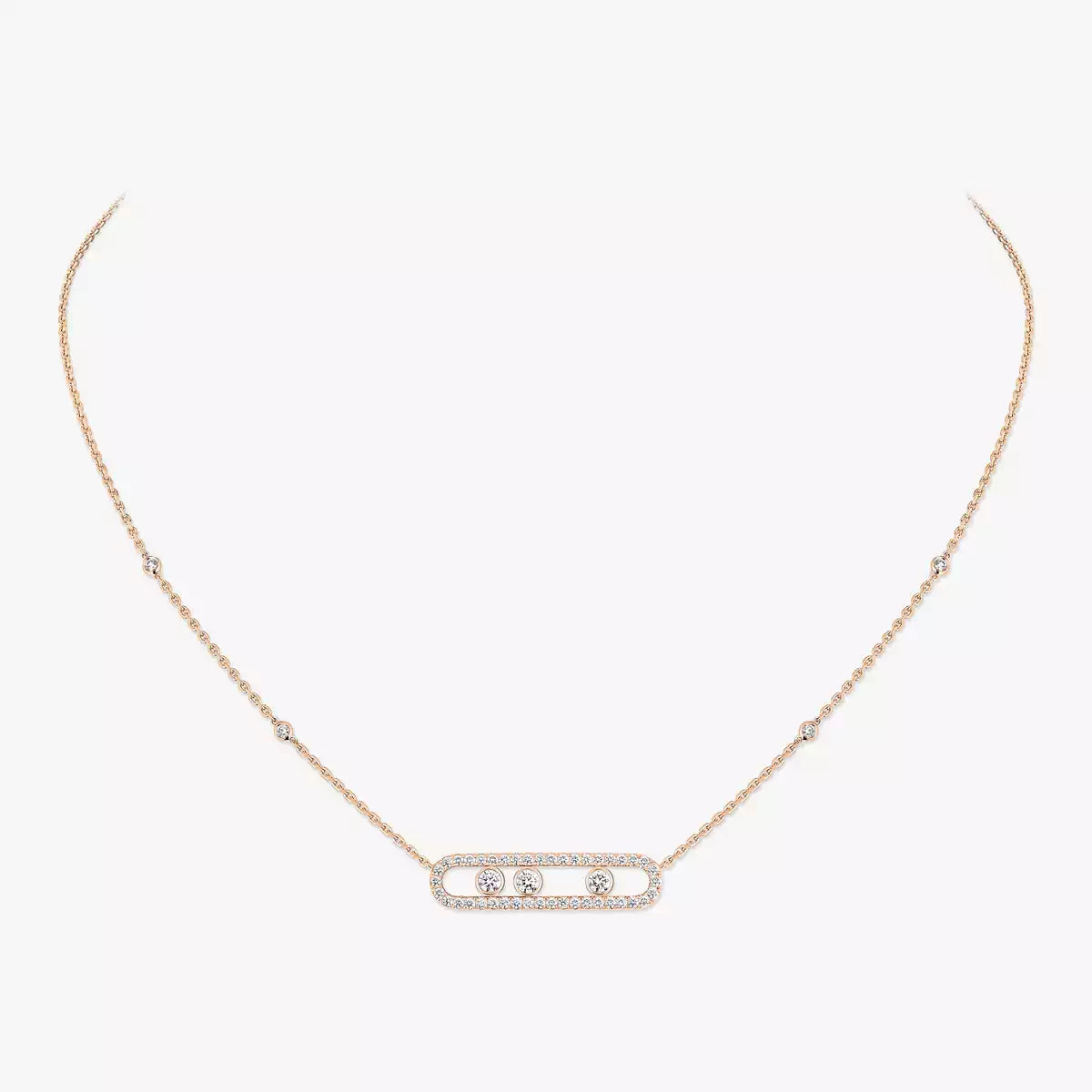 [OAK JURI] Move Pave_ Rose Gold Diamond Necklace