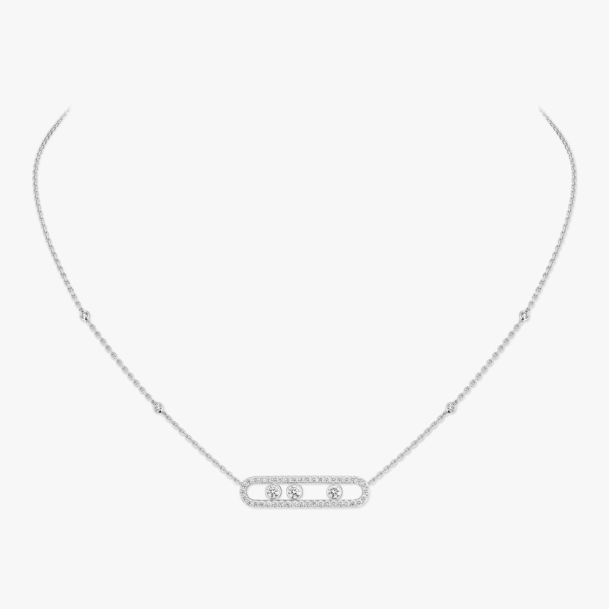 [OAK JURI] Move Pave_ Rose Gold Diamond Necklace