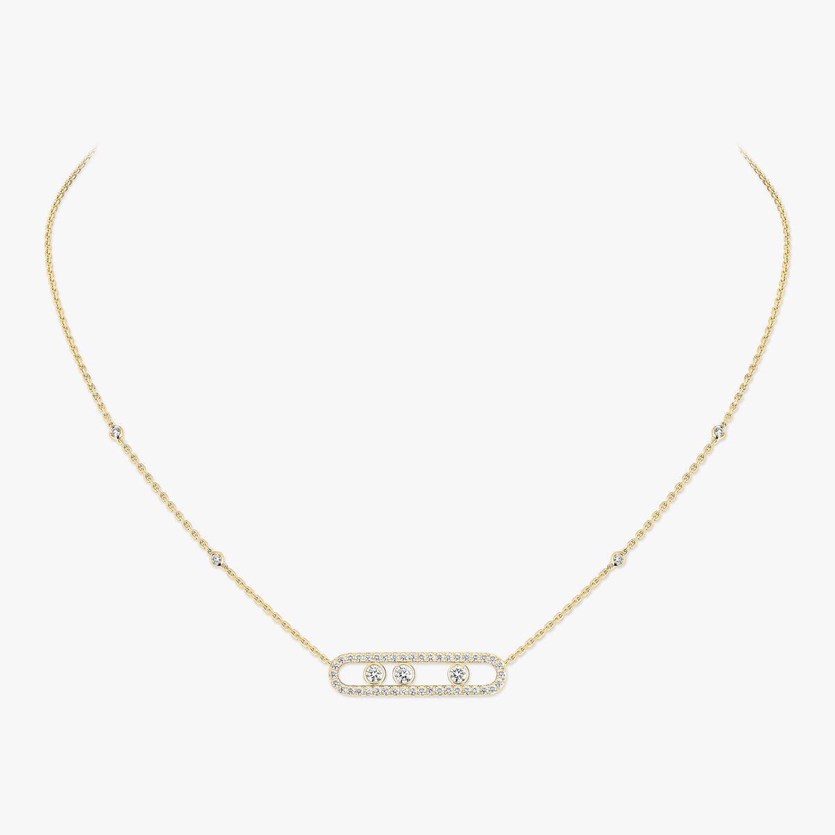[OAK JURI] Move Pave_ Rose Gold Diamond Necklace