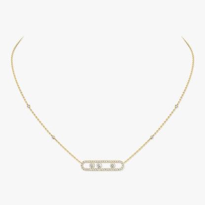 [OAK JURI] Move Pave_ Rose Gold Diamond Necklace