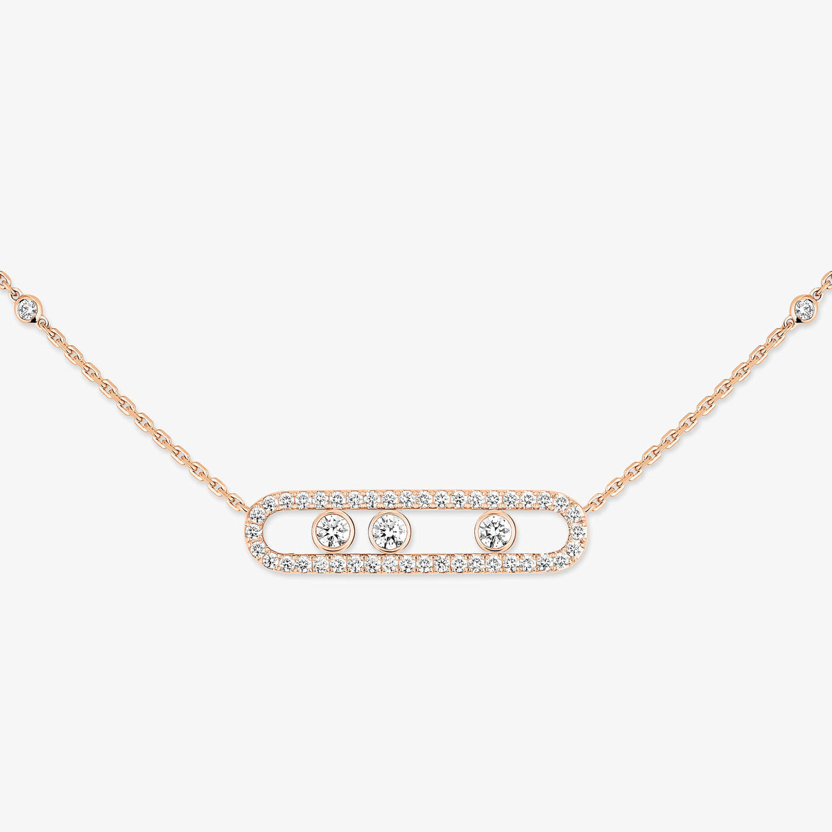 [OAK JURI] Move Pave_ Rose Gold Diamond Necklace