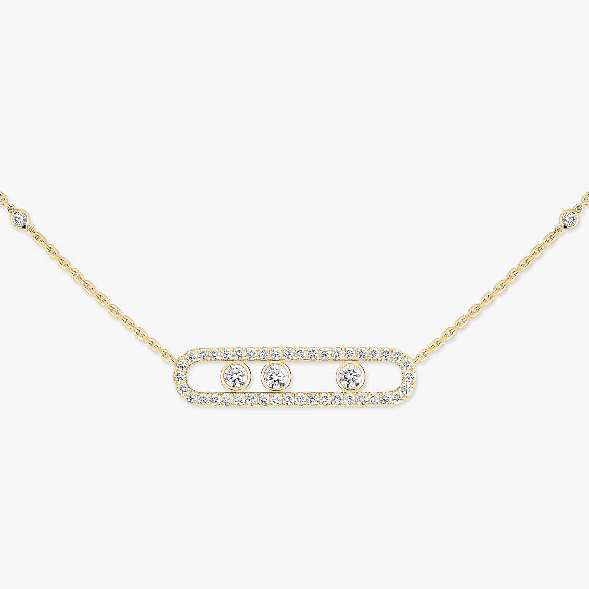 [OAK JURI] Move Pave_ Rose Gold Diamond Necklace