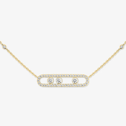 [OAK JURI] Move Pave_ Rose Gold Diamond Necklace