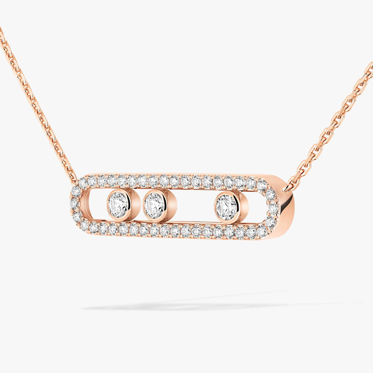 [OAK JURI] Move Pave_ Rose Gold Diamond Necklace