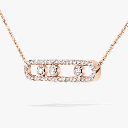 [OAK JURI] Move Pave_ Rose Gold Diamond Necklace